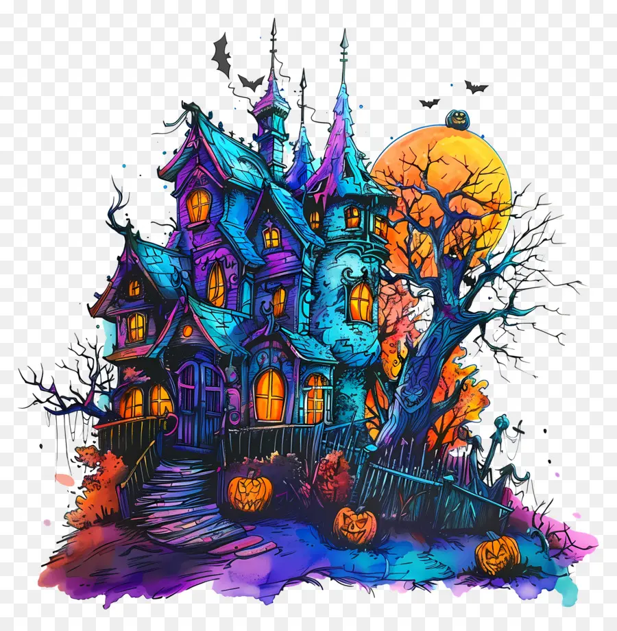 Casa De Halloween，Casa Embrujada PNG