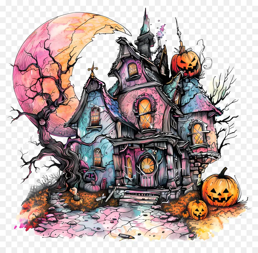 Casa De Halloween，Casa Embrujada PNG