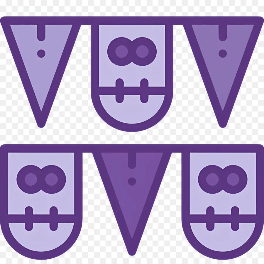 Empavesado De Halloween，Banderas Moradas PNG