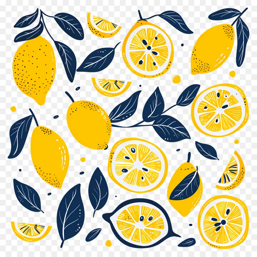 Limones Con Hojas，Limones PNG