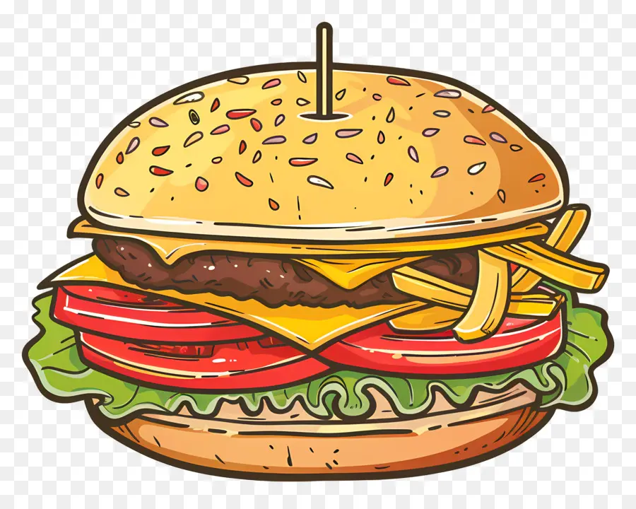 Hamburguesa Animada，Hamburguesa Con Queso PNG