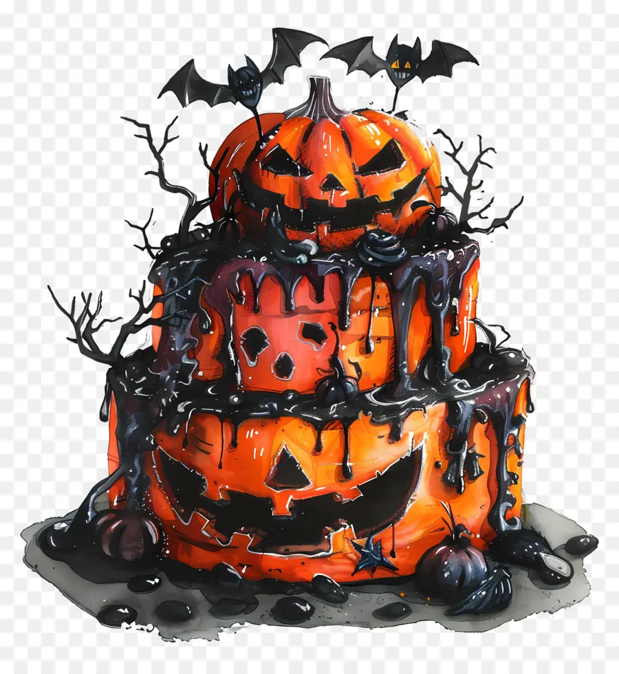 Pastel De Halloween，Calabaza PNG