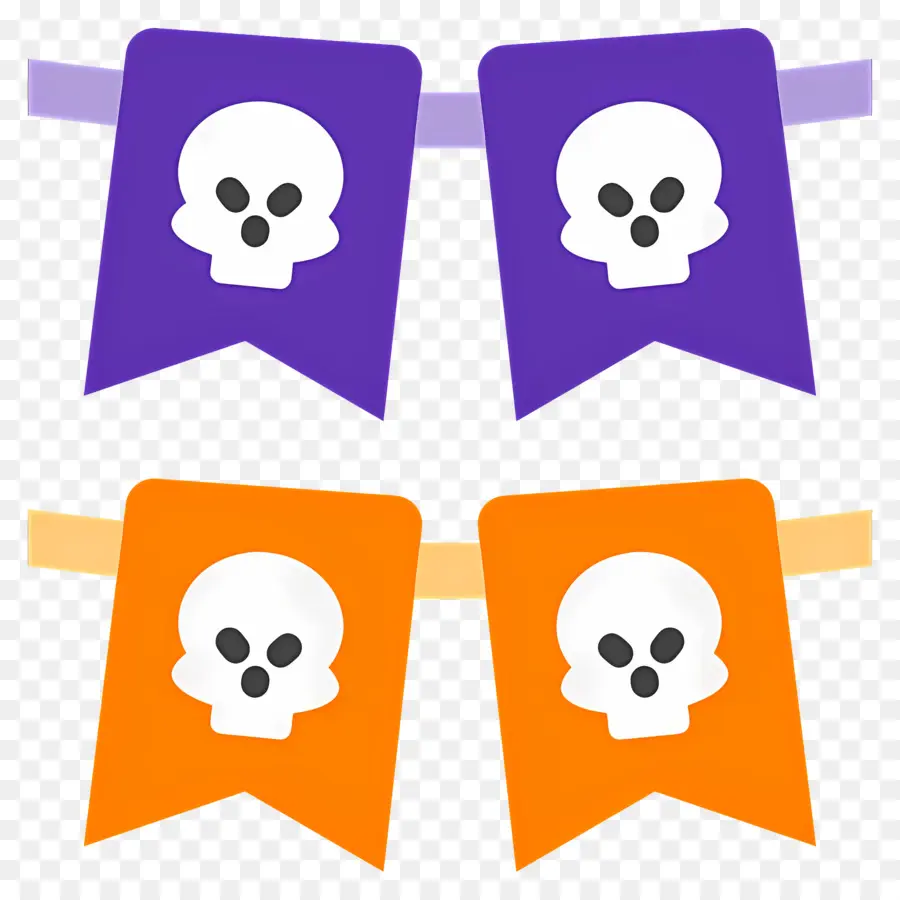 Empavesado De Halloween，Estandartes De Calavera PNG