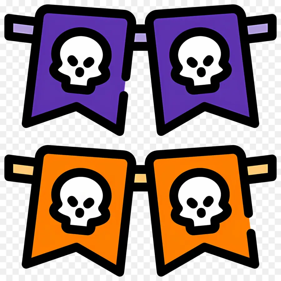 Empavesado De Halloween，Banderas De Calavera PNG