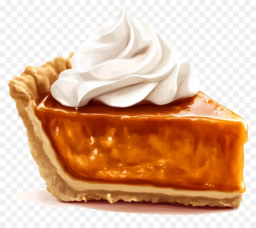 Pastel De Calabaza，Rebanada De Pastel Con Crema PNG