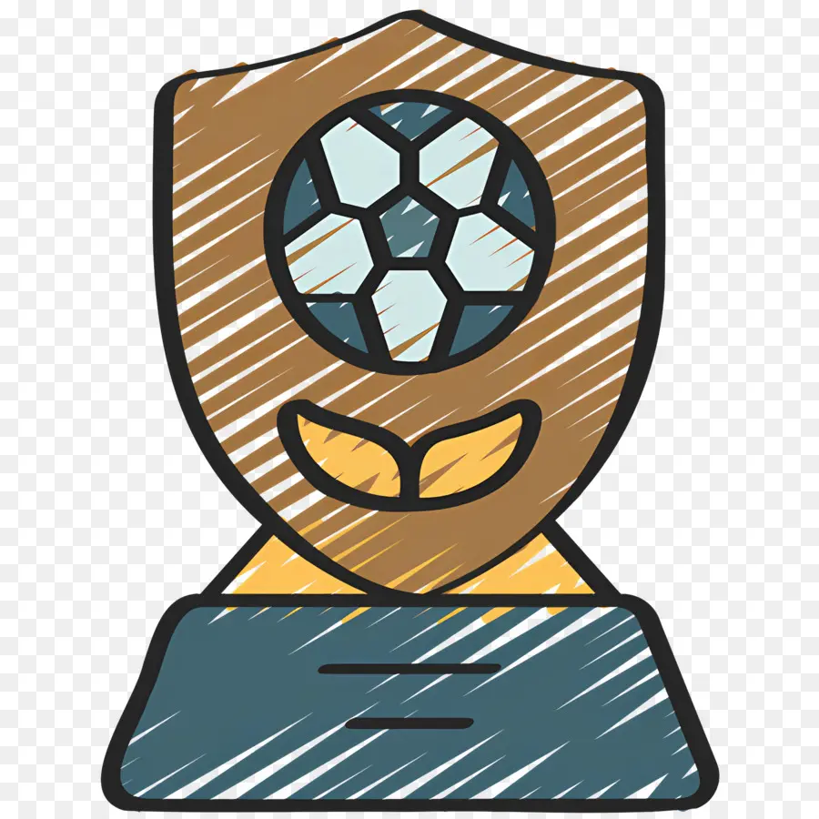 Club De Futbol，Trofeo Con Balón De Fútbol PNG