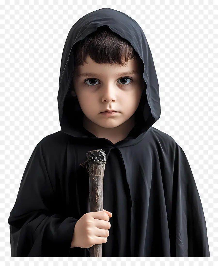 Disfraz De Halloween，Niño Con Capa Negra PNG