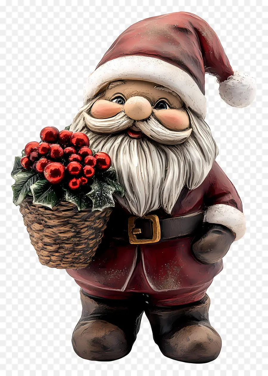 Gnomo De Navidad，Papá Noel Con Cesta PNG