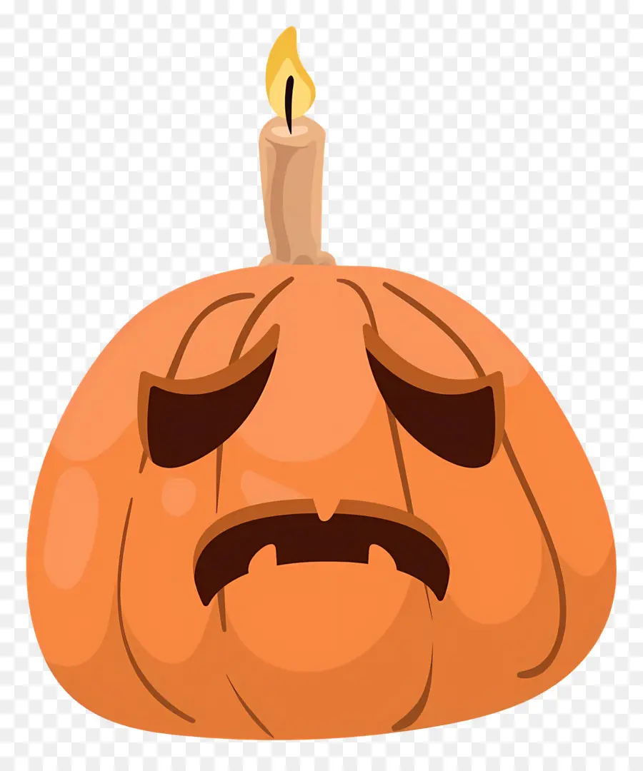 Vela De Halloween，Calabaza Triste PNG