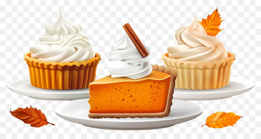 Pastel De Acción De Gracias，Postre De Calabaza Con Nata PNG