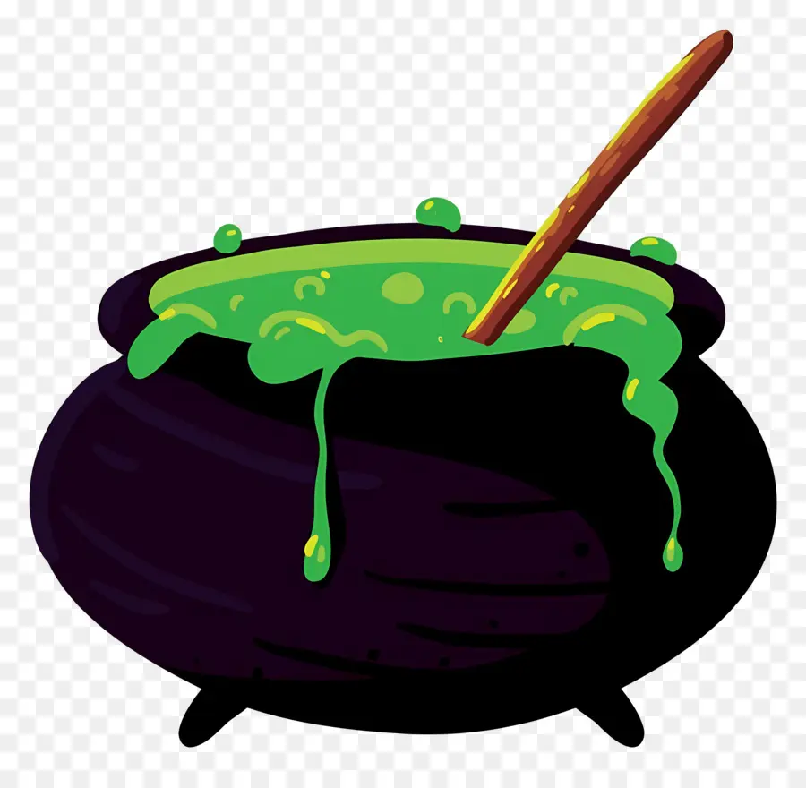 Poción De Halloween，Caldero Con Poción Verde PNG