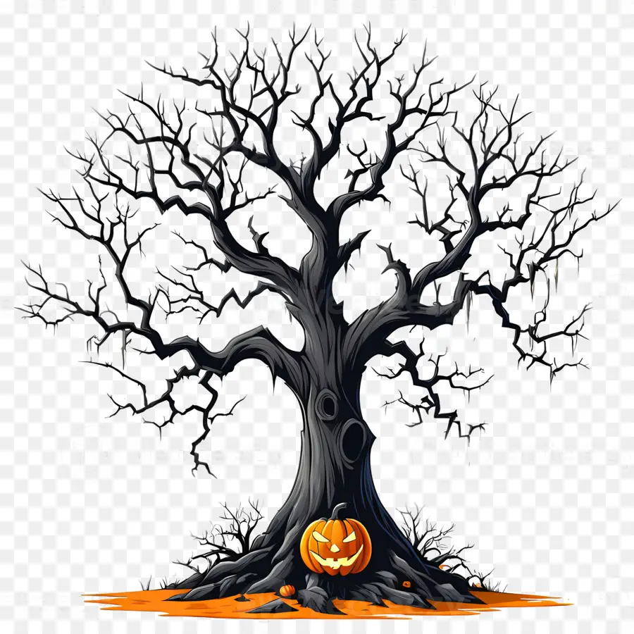 árbol De Halloween，árbol Espeluznante PNG