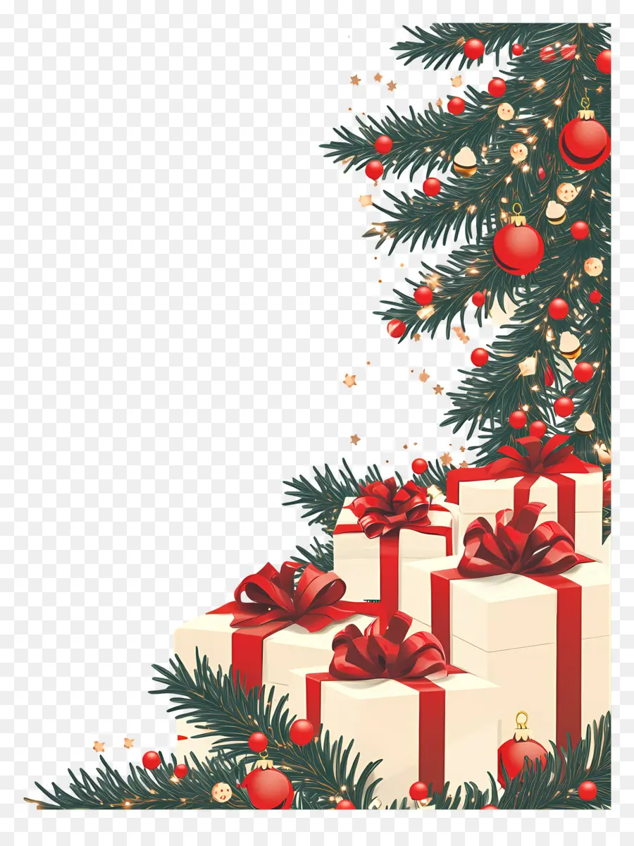 Rincón De Navidad，Árbol Y Regalos De Navidad PNG