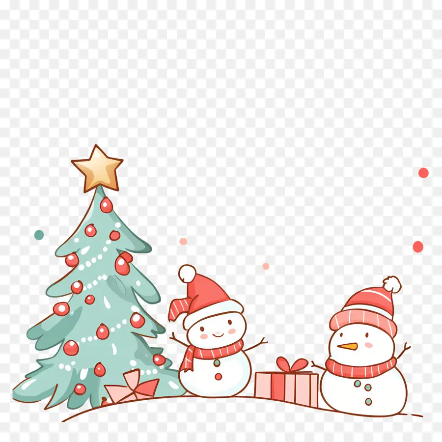 Rincón De Navidad，Muñecos De Nieve Y árbol PNG