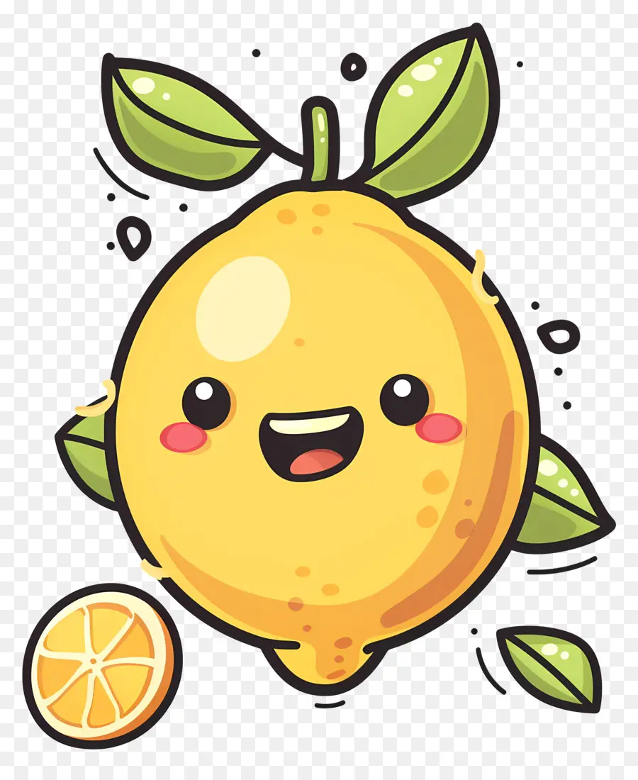 Limón Kawaii，Naranja Feliz PNG