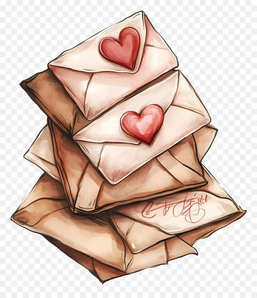 Correo De Amor，Pila De Sobres PNG