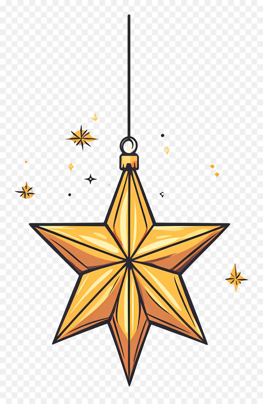 Estrella De Navidad，Adorno De Estrella Dorada PNG