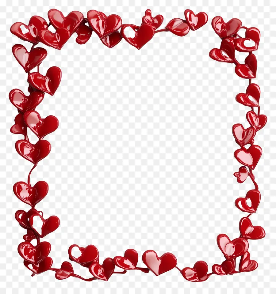 Frontera De Amor，Marco De Corazón Rojo PNG