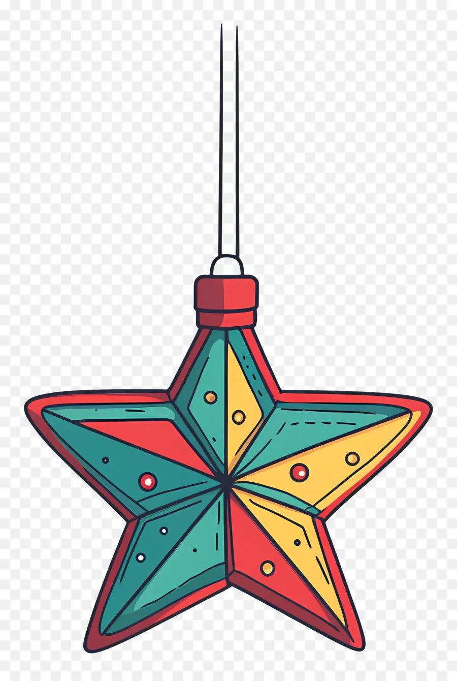 Estrella De Navidad，Adorno De Estrella Colorido PNG