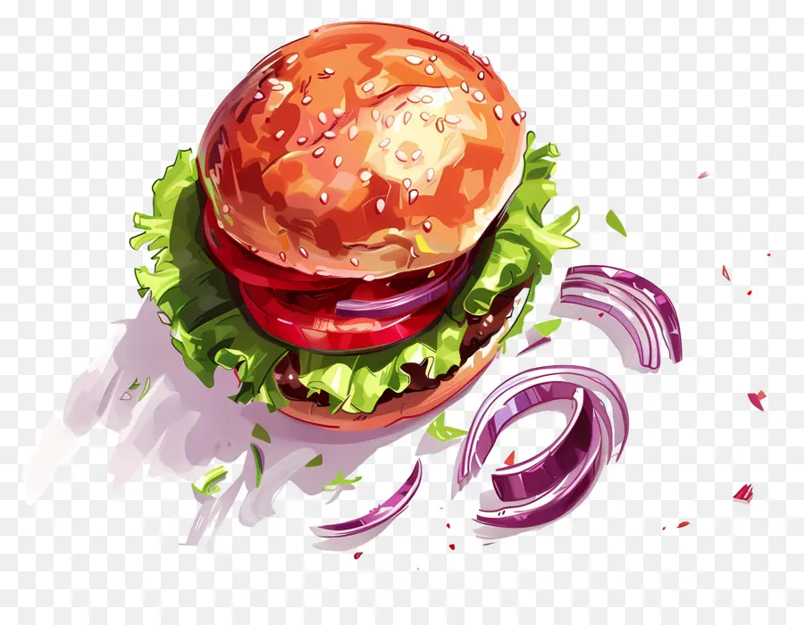 Hamburguesa Flotante，Hamburguesa Realista PNG