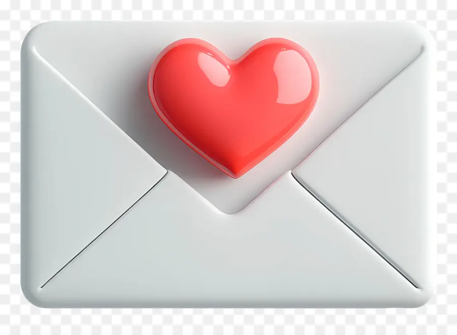 Correo De Amor，Sobre Con Corazón PNG