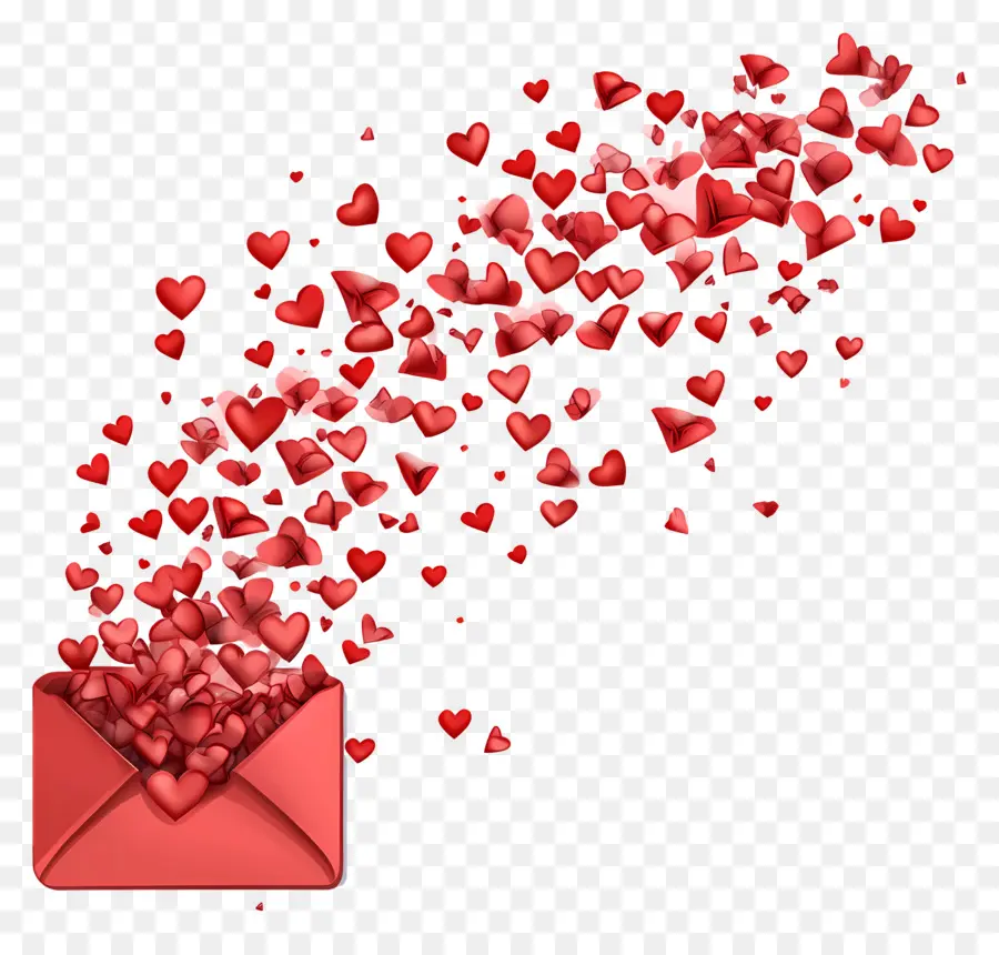 Correo De Amor，Sobre Con Corazones PNG