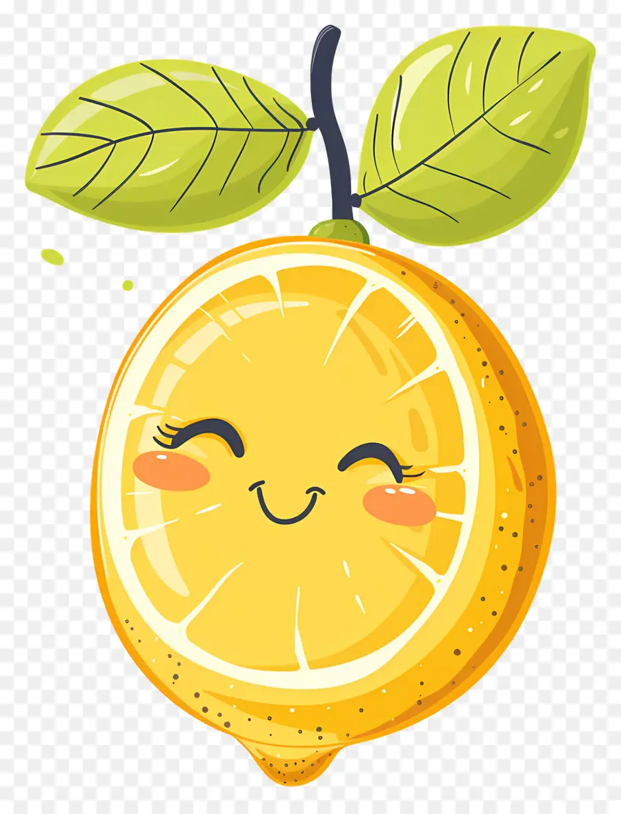 Limón Kawaii，Limón Sonriente PNG