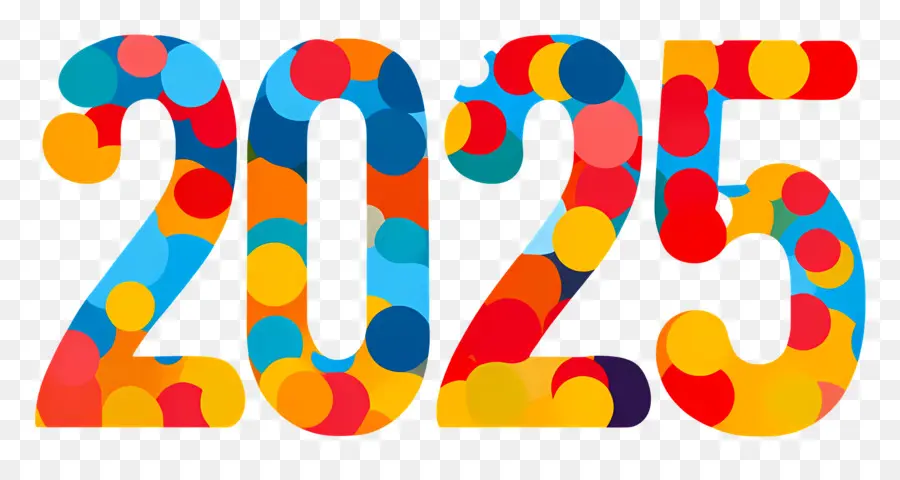 2025 Año Nuevo，Colorido 2025 PNG