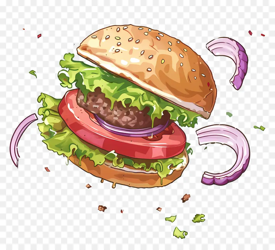 Hamburguesa Flotante，Hamburguesa Realista PNG