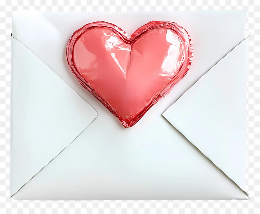 Correo De Amor，Sobre Con Corazón PNG