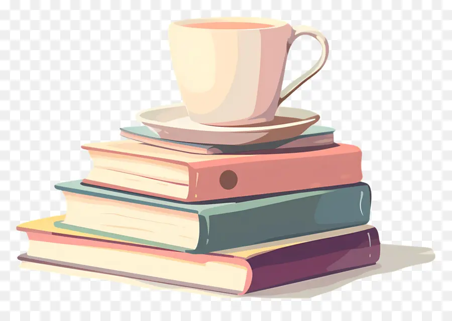 Libro Y Café，Taza Y Libros PNG