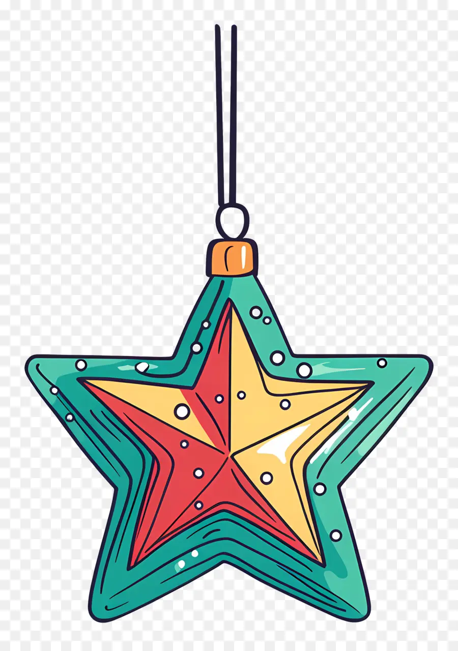 Estrella De Navidad，Adorno De Estrella Colorido PNG