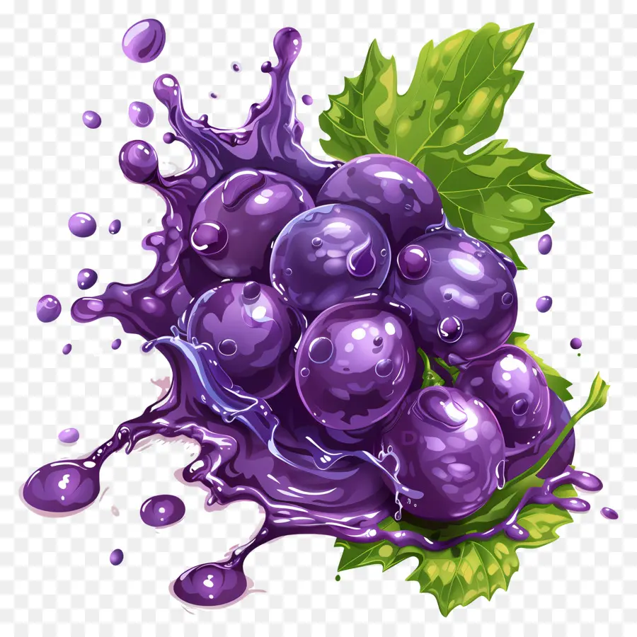 Salpicaduras De Uvas，Uvas Moradas PNG