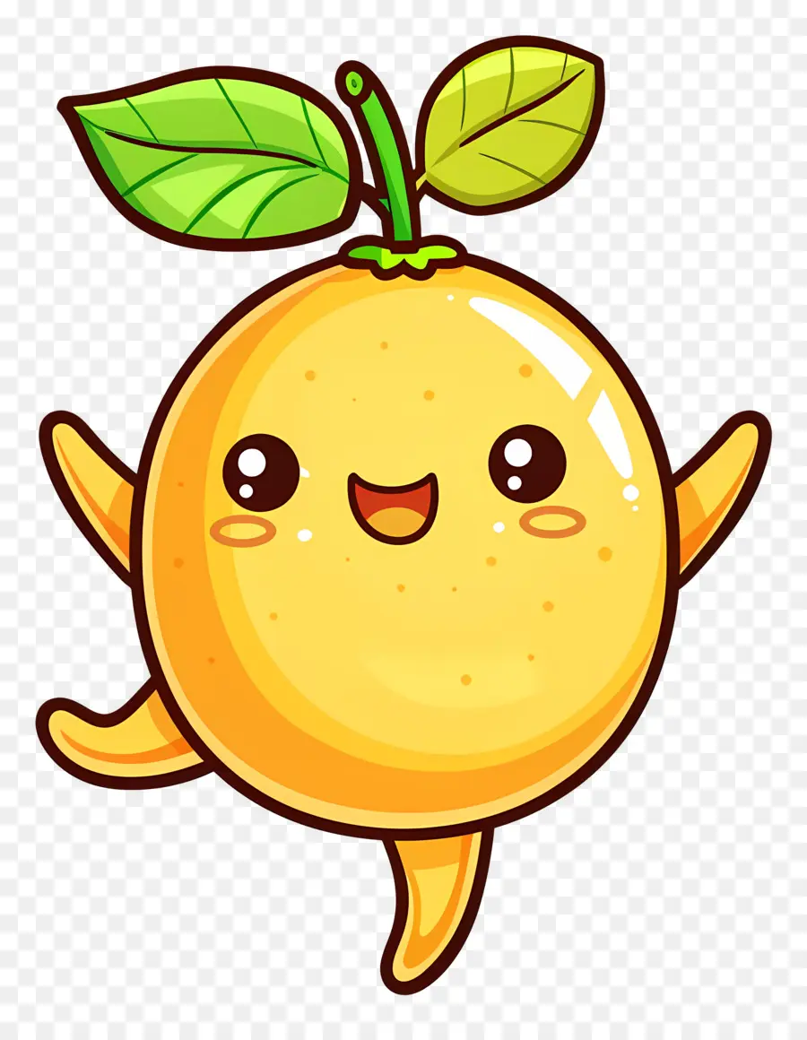 Limón Kawaii，Naranja Feliz PNG