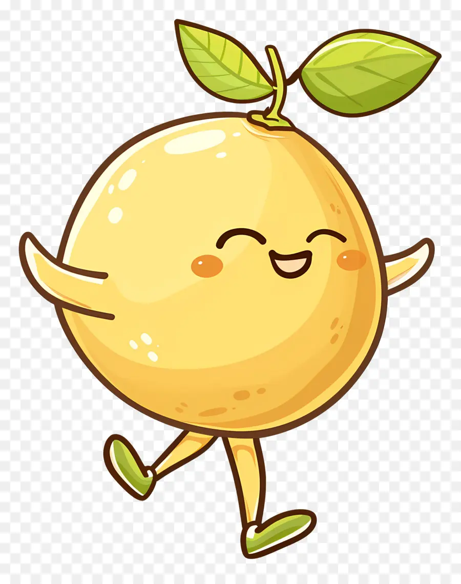 Limón Kawaii，Limón Amarillo PNG