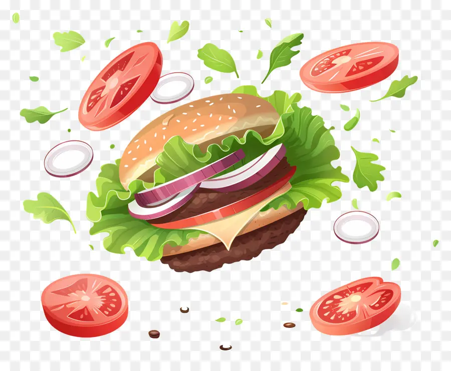 Hamburguesa Flotante，Hamburguesa Realista PNG