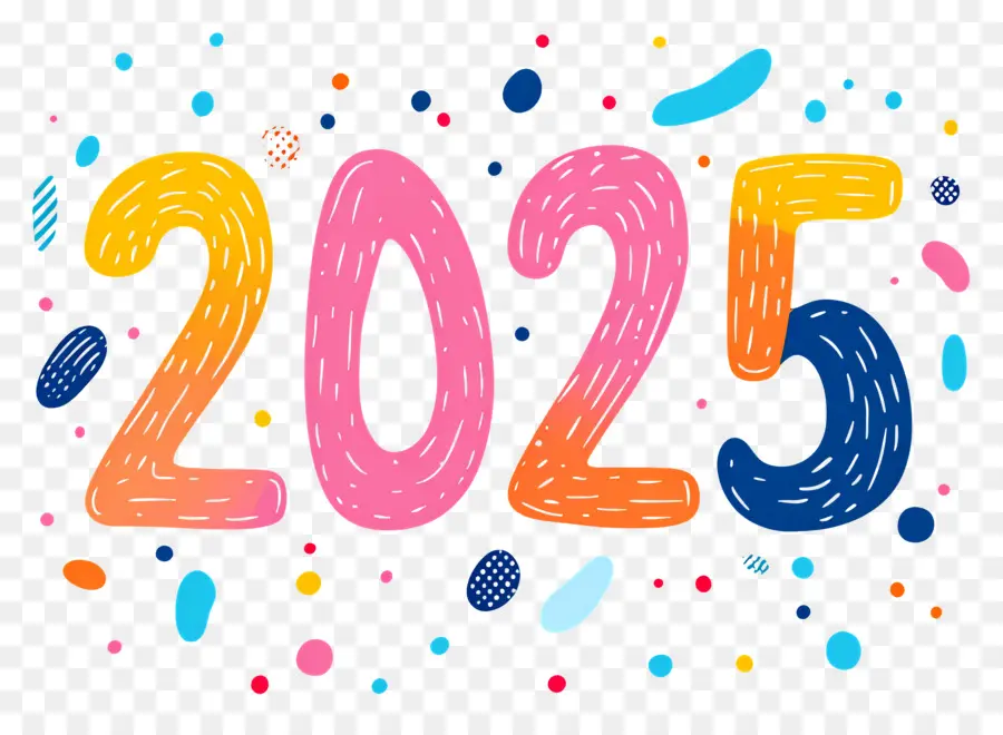 2025 Año Nuevo，Colorido 2025 PNG