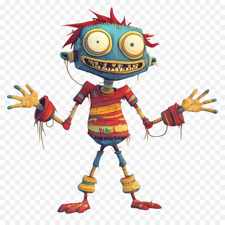 Marioneta Espeluznante，Marioneta Robot Colorida PNG