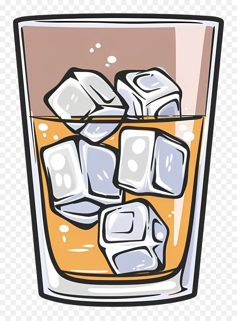 Cafe Frio，Cubitos De Hielo En Vaso PNG