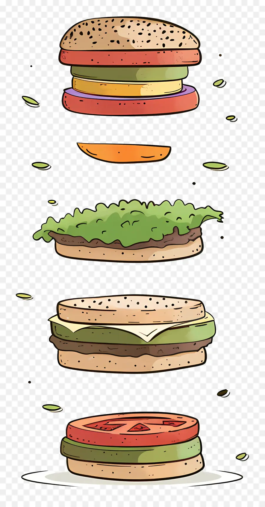 Hamburguesa Flotante，Capas De Hamburguesa PNG