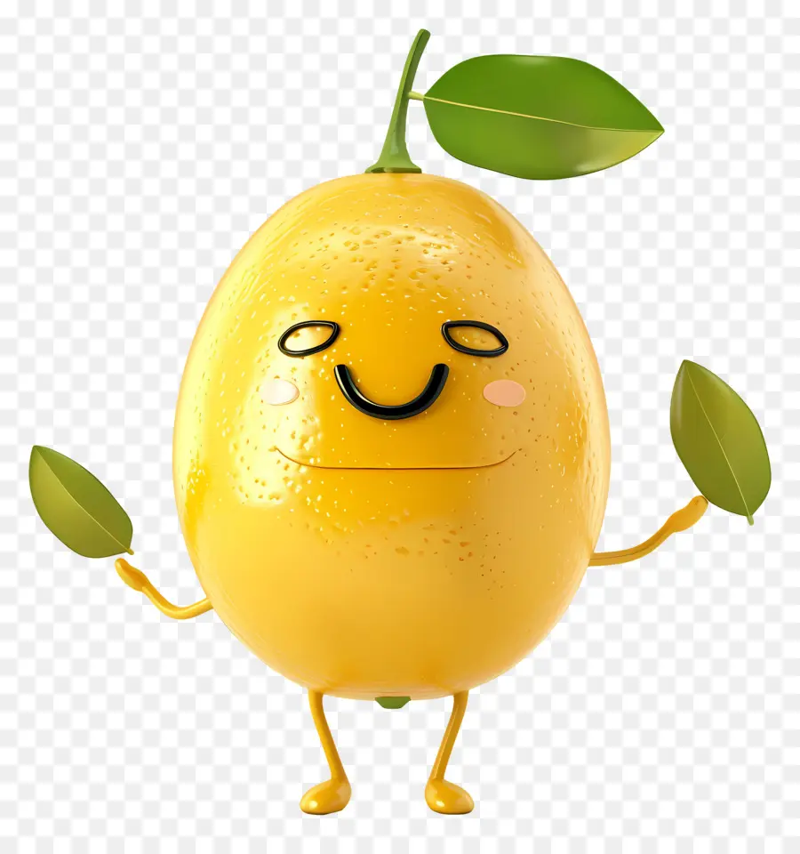 Limón Kawaii，Personaje De Limón Sonriente PNG