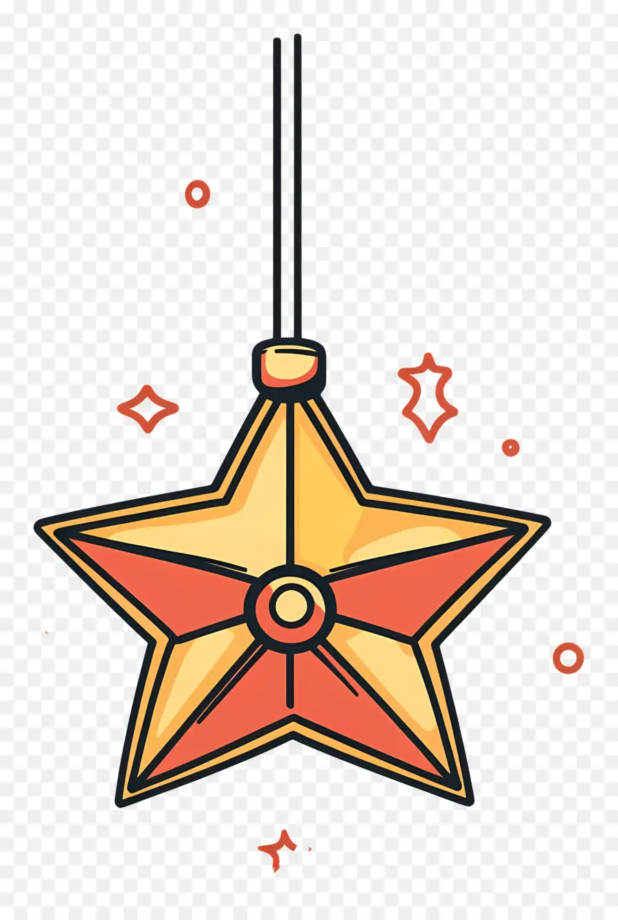 Estrella De Navidad，Adorno De Estrella Dorada PNG