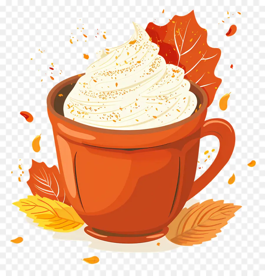 Café De Otoño，Taza De Café Con Crema PNG