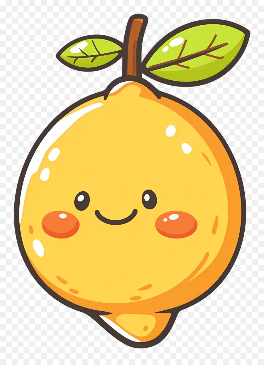 Limón Kawaii，Naranja Feliz PNG