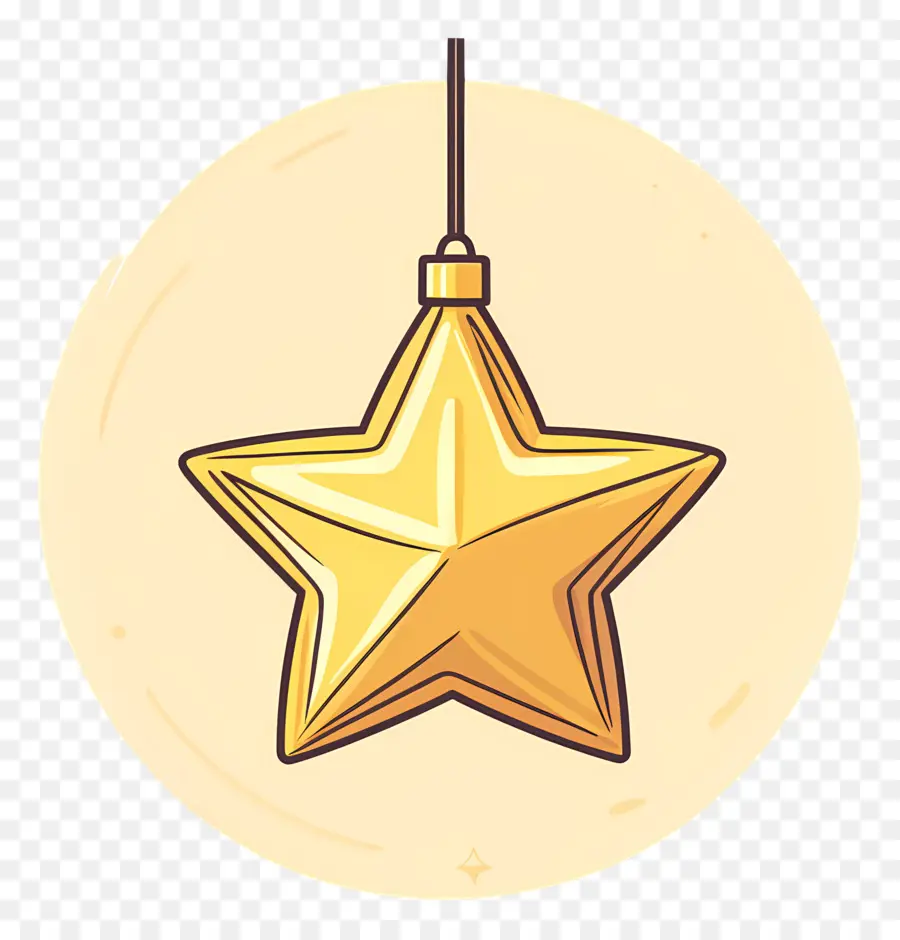 Estrella De Navidad，Adorno De Estrella Dorada PNG