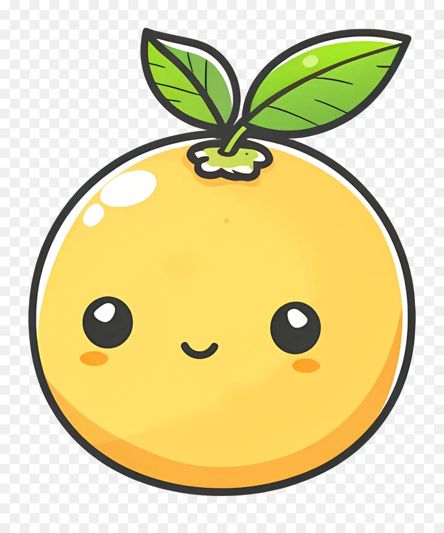 Limón Kawaii，Naranja Feliz PNG