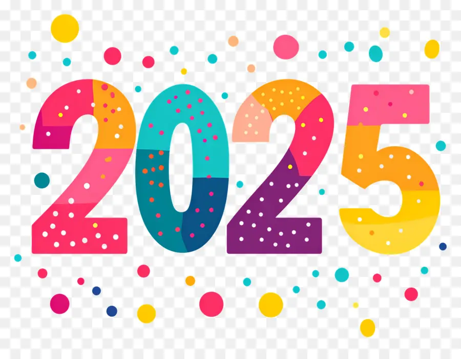 2025 Año Nuevo，Colorido 2025 PNG