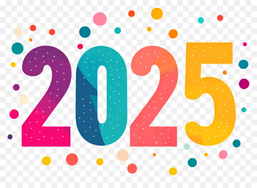 2025 Año Nuevo，Colorido 2025 PNG