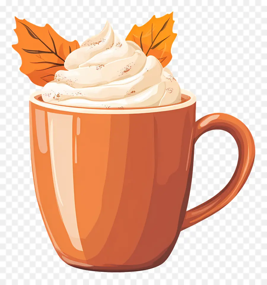 Café De Otoño，Taza Con Crema Batida PNG