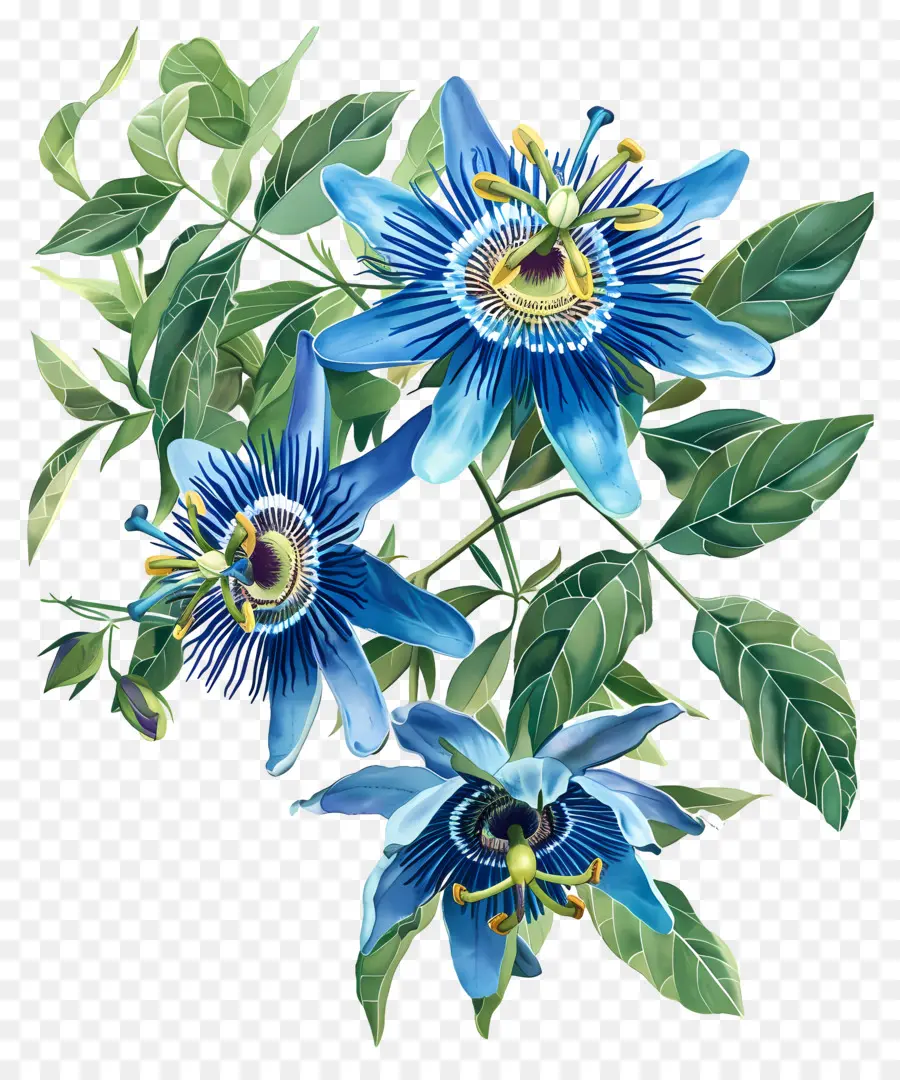 Flor Floreciente，Flores Azules PNG